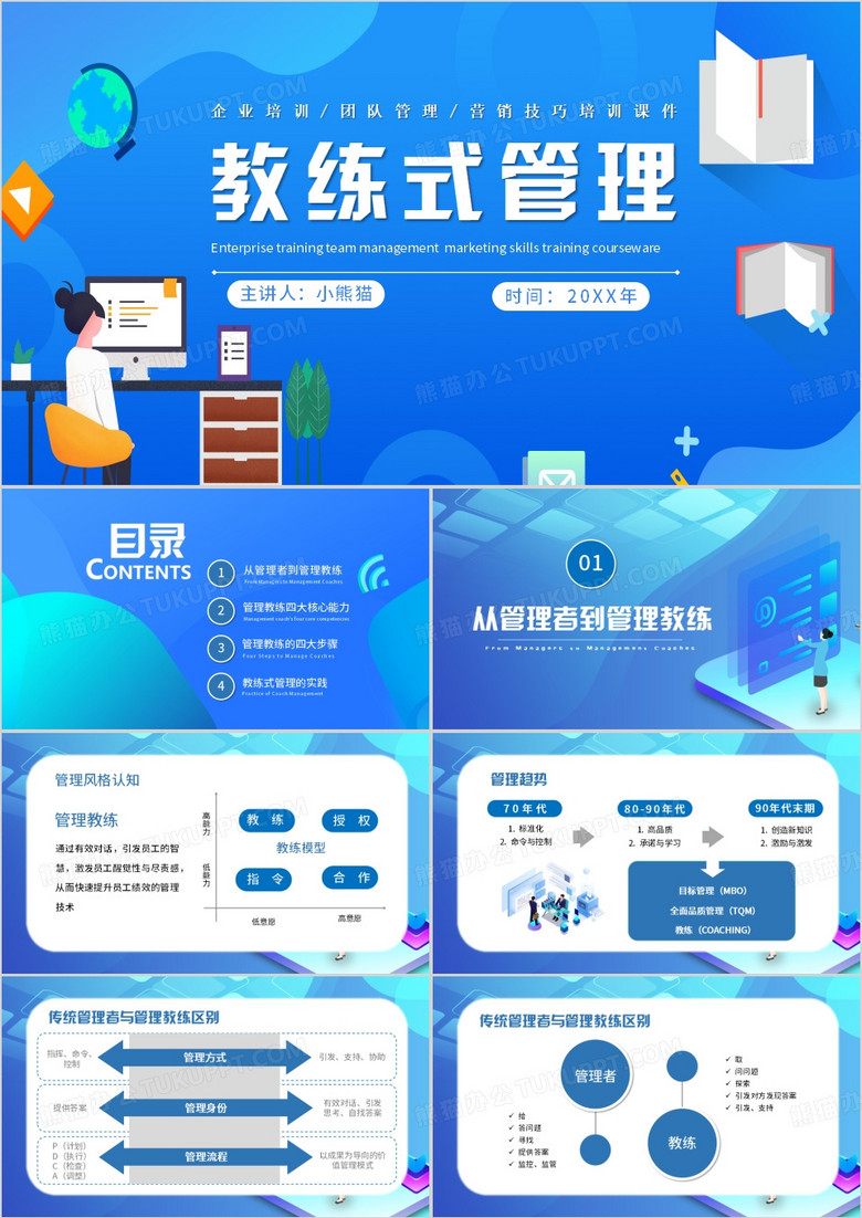 教练式管理团队管理PPT模板