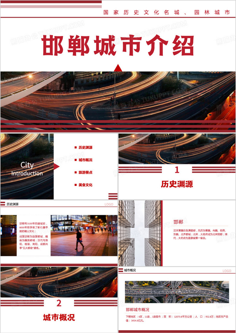 邯郸介绍邯郸简介PPT模板