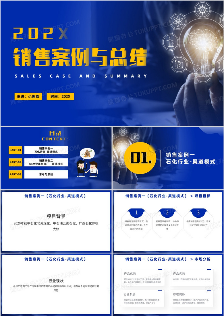 销售案例分享与总结PPT模板