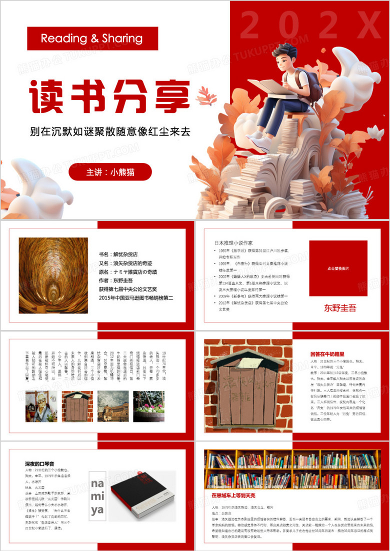 读书分享解忧杂货铺PPT模板
