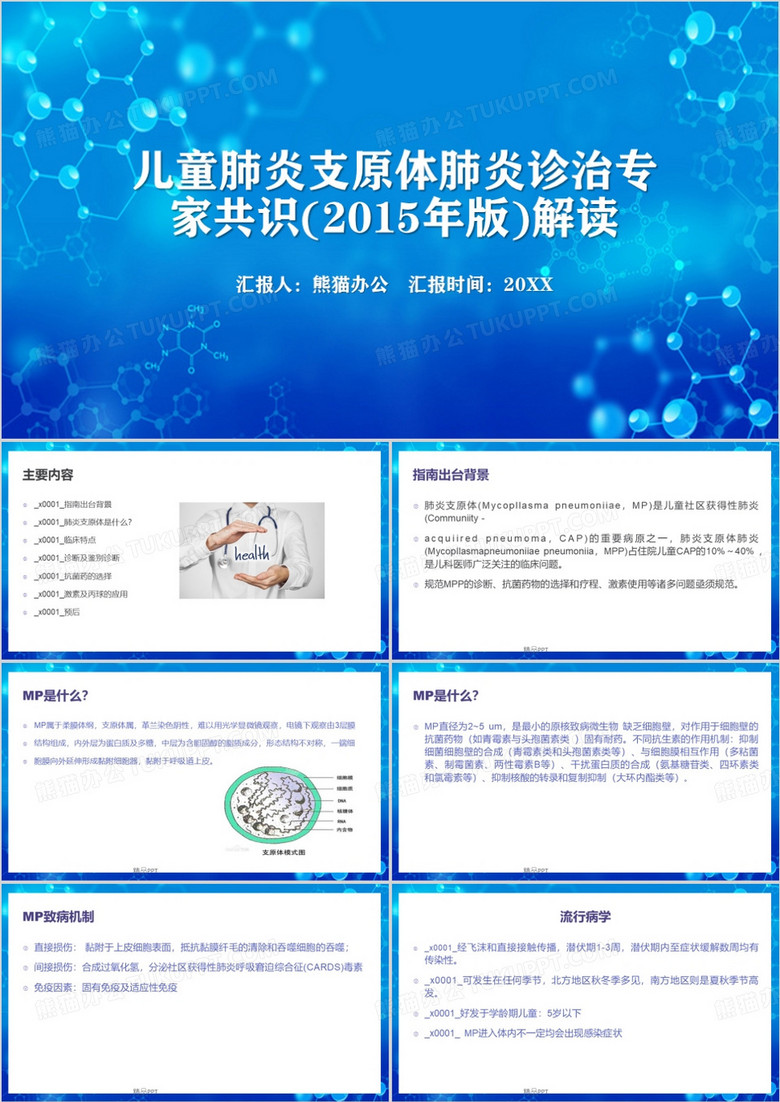 肺炎支原体肺炎共识PPT模板