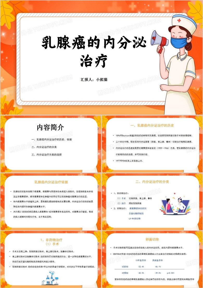 乳腺癌的内分泌治疗PPT模板