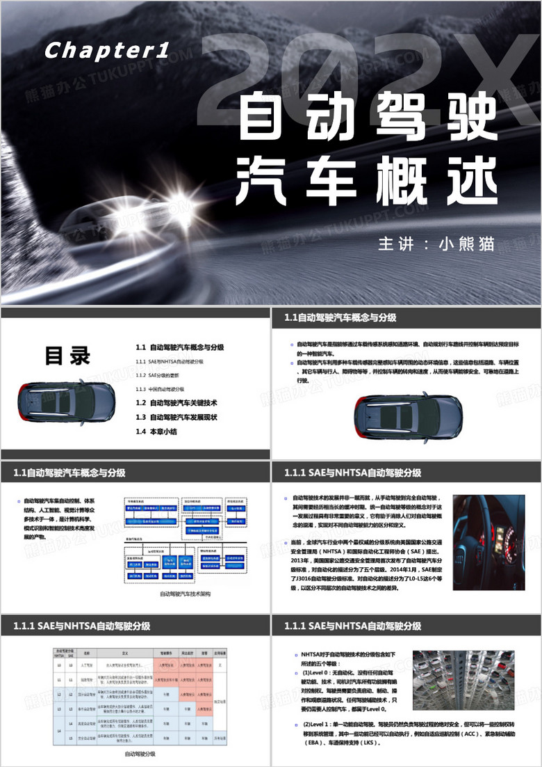 自动驾驶汽车概述PPT模板