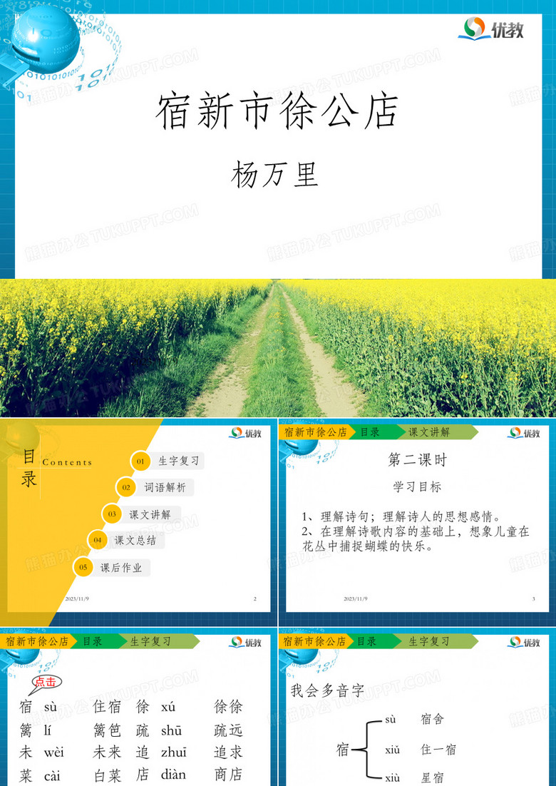 二年级语文下册 2 宿新市徐公店教学课件 新人教版