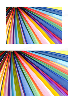 五彩布条组成放射背景高清摄影图片