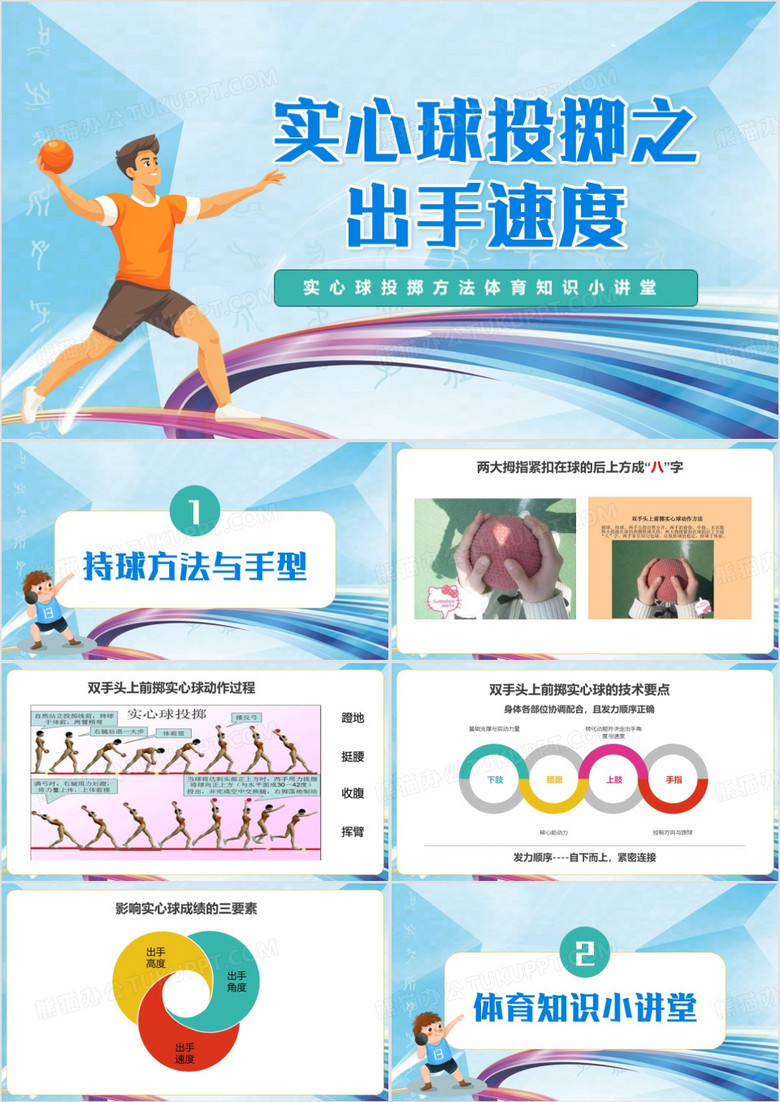 实心球投掷方法知识讲堂PPT模板