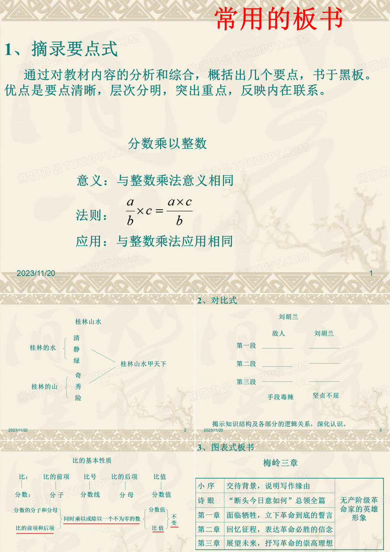 常用的板书