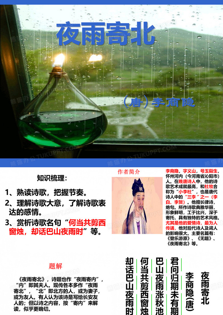 李商隐《夜雨寄北》PPT课件