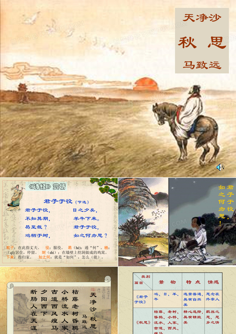 马致远《天净沙·秋思》ppt课件