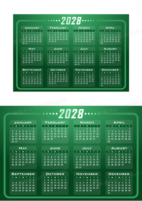 2028全年日历图片