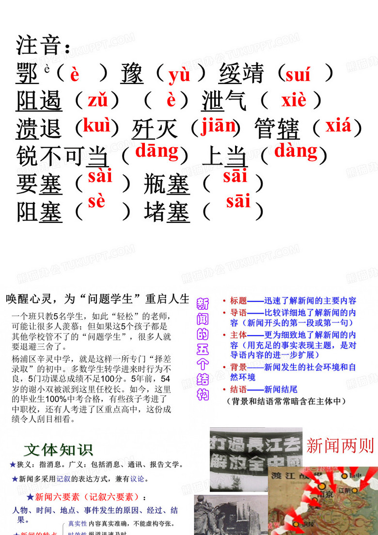 精品课件_初二语文_七年级下册__新闻两则《中原我军解放南阳》《人民解放军百万大军横渡长江》ppt
