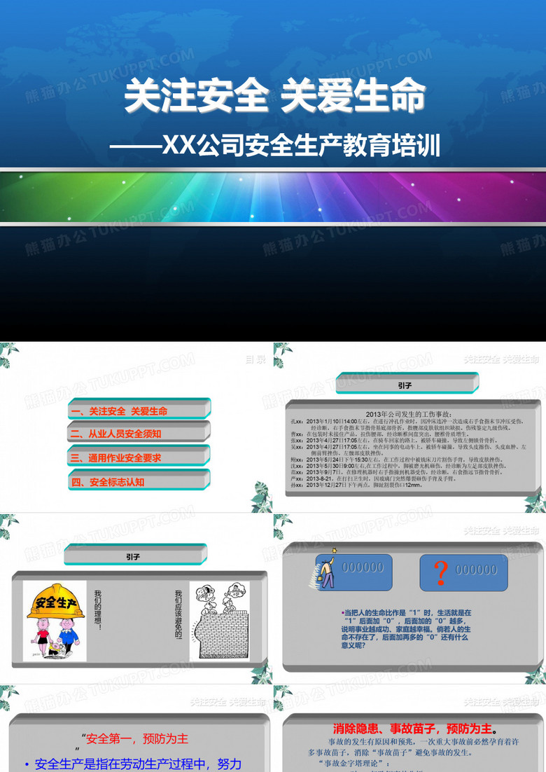 某公司安全生产教育培训课件PPT培训模板(50张)