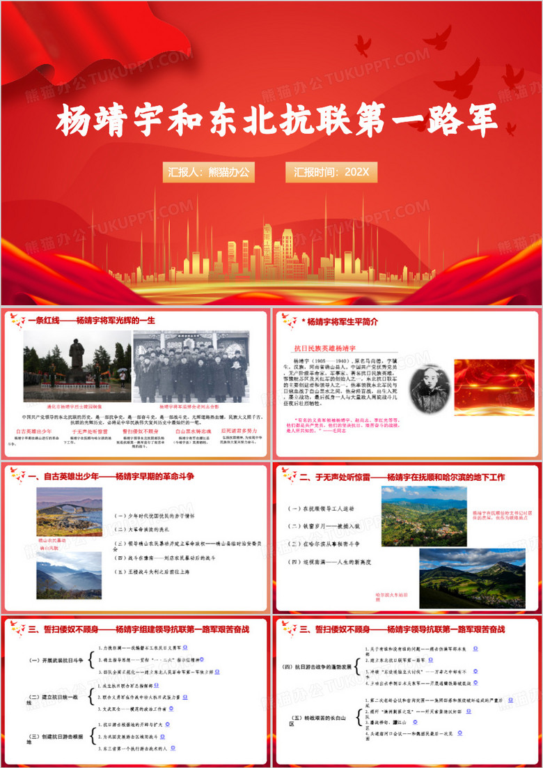 杨靖宇和东北抗联第一路军PPT模板