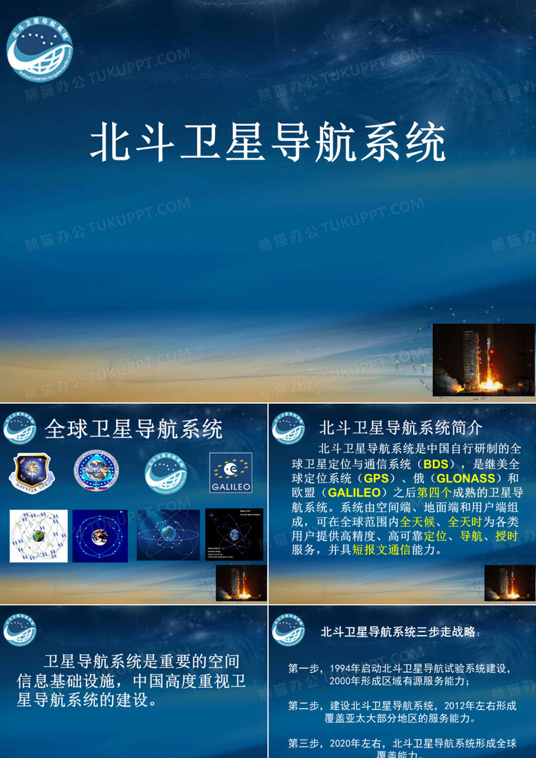 北斗卫星导航系统介绍PPT模板下载_编号lojzvyde_熊猫办公