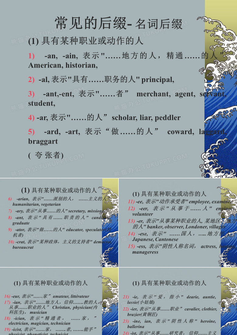 英语课件--常见的后缀--名词后缀