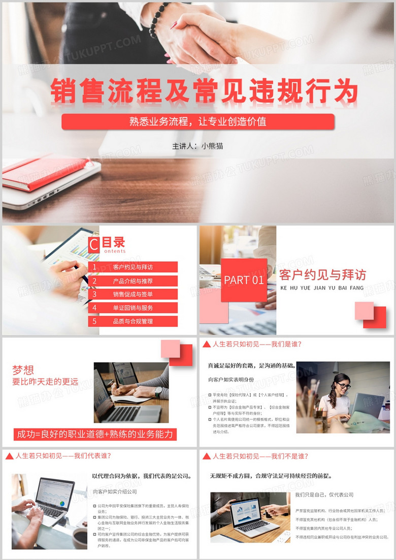 销售流程及常见违规行为PPT模板