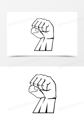 黑色团结力量拳头图标