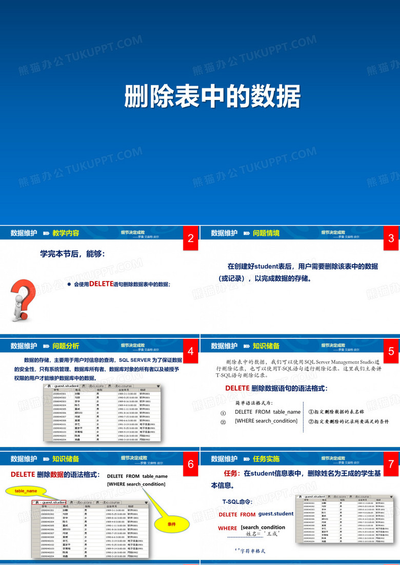 删除表中的数据