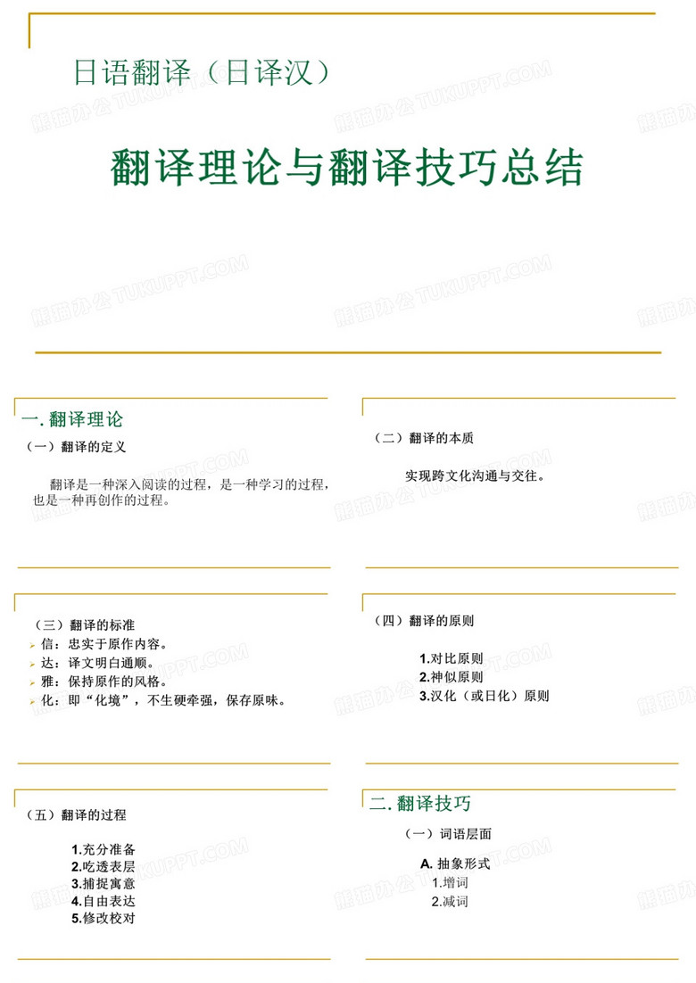 日语翻译翻译理论与技巧