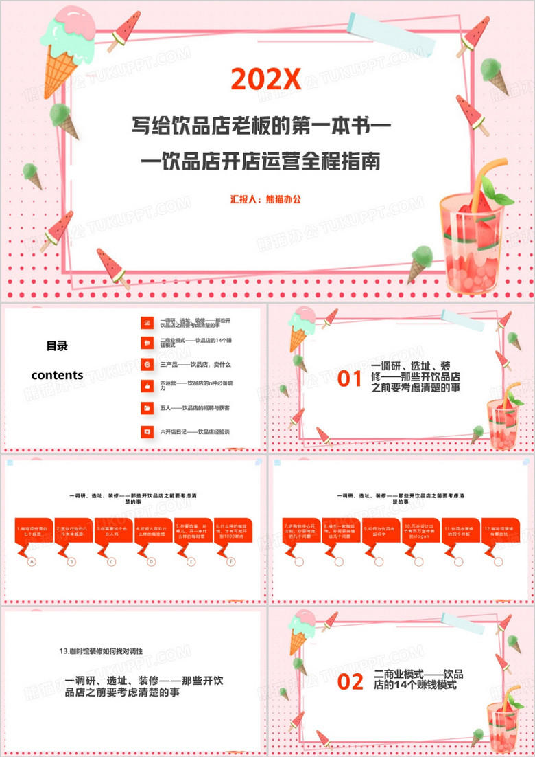 写给饮品店老板的第一本书PPT模板