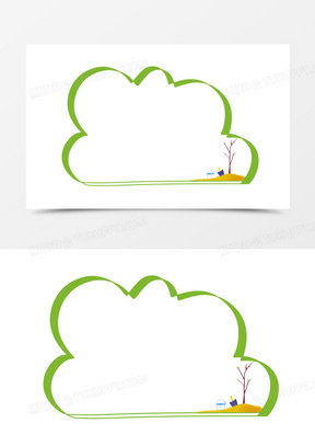 绿色植树节简约边框