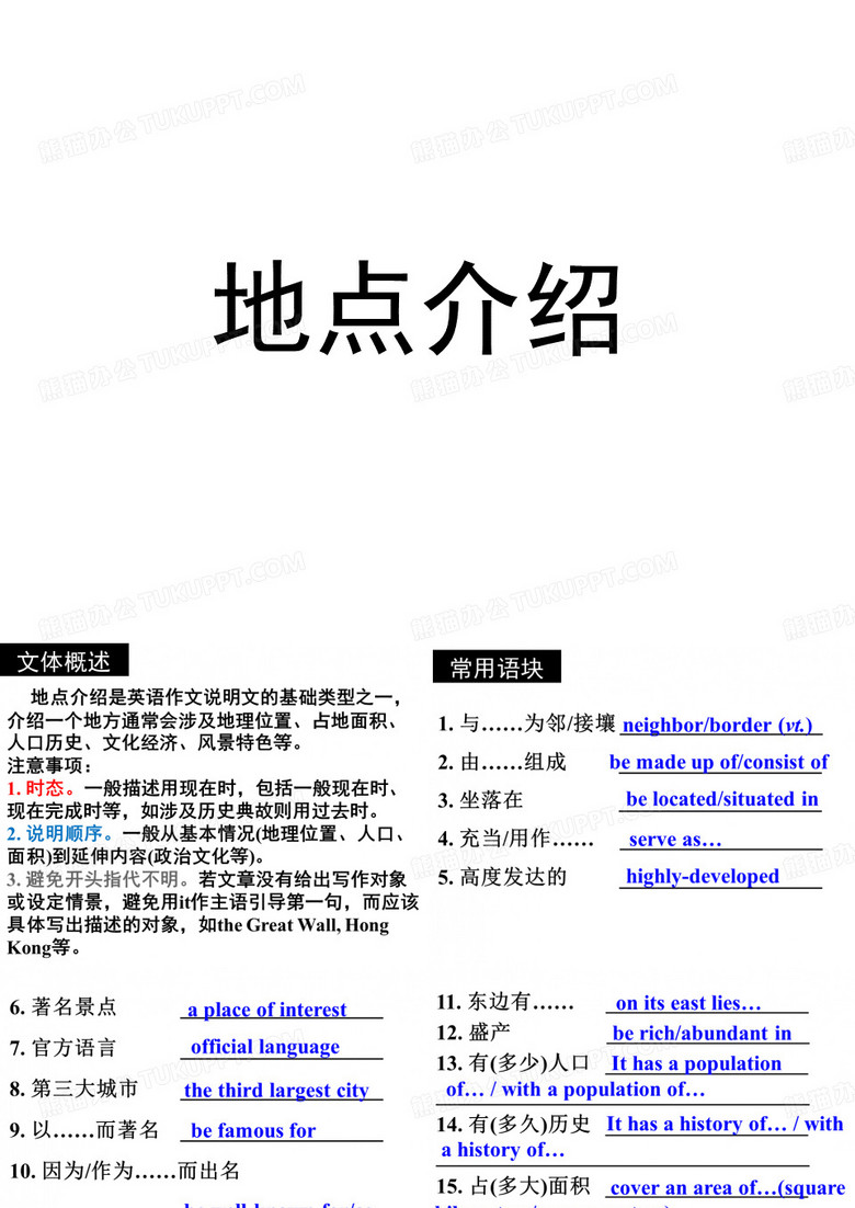 英语作文 地点介绍