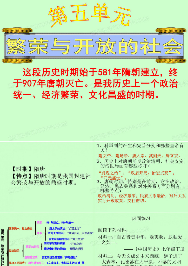 七年级下册历史复习课件