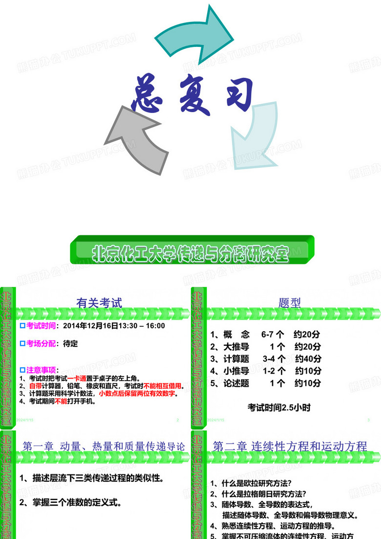 北京化工大学化工传递过程原理总复习
