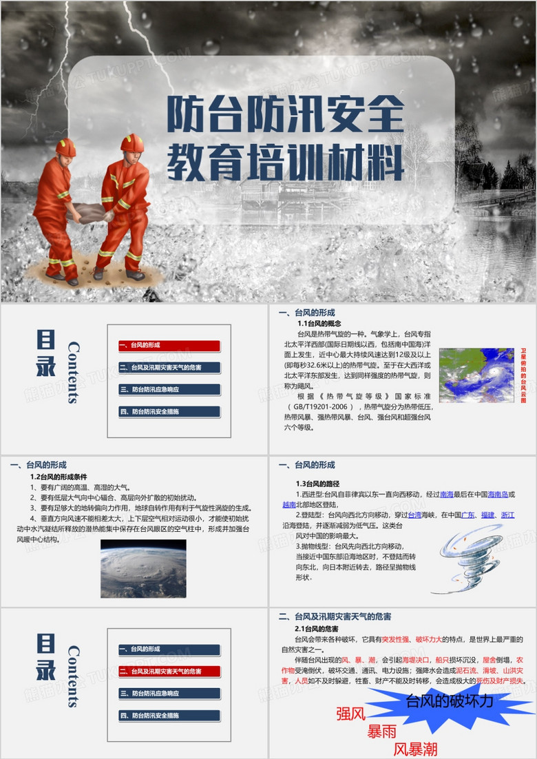 防台防汛安全教育PPT模板