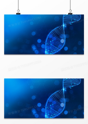 医疗科技生物dna基因链蓝色科技背景