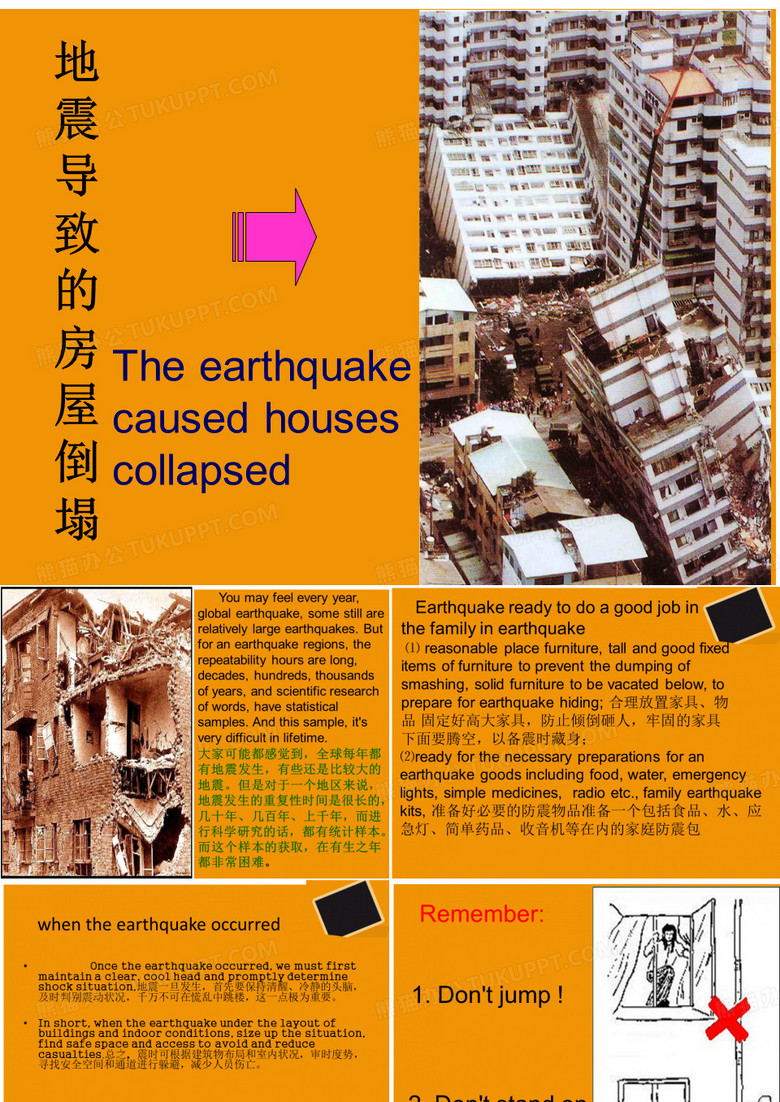 关于地震防范  英语ppt