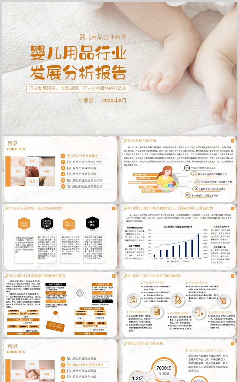 婴儿用品行业调查研究报告PPT模板