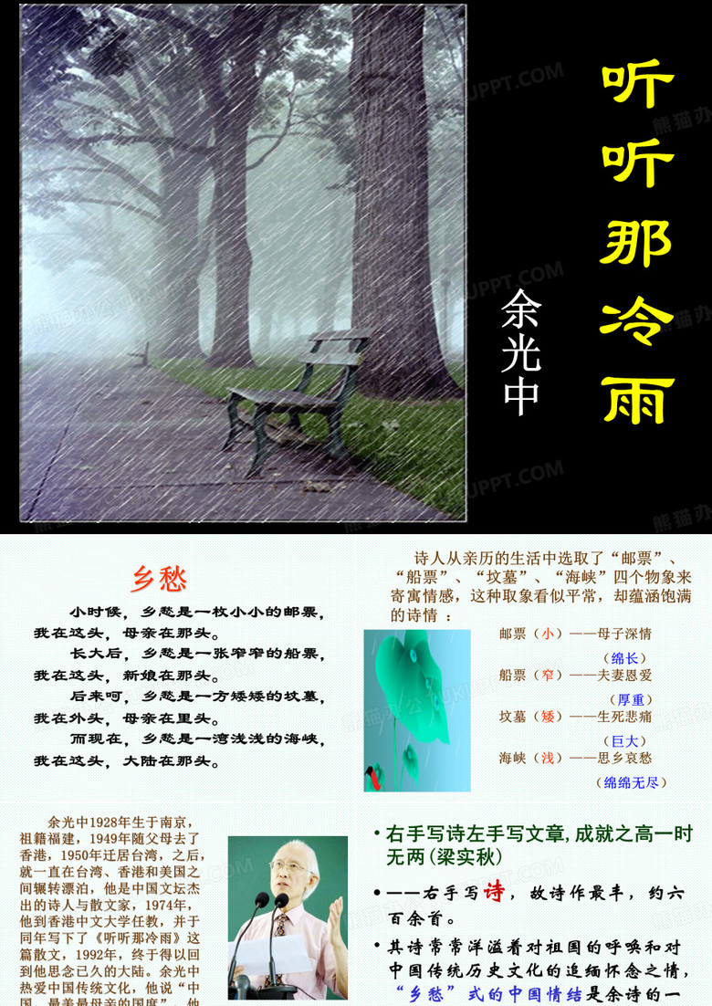 听听那冷雨ppt