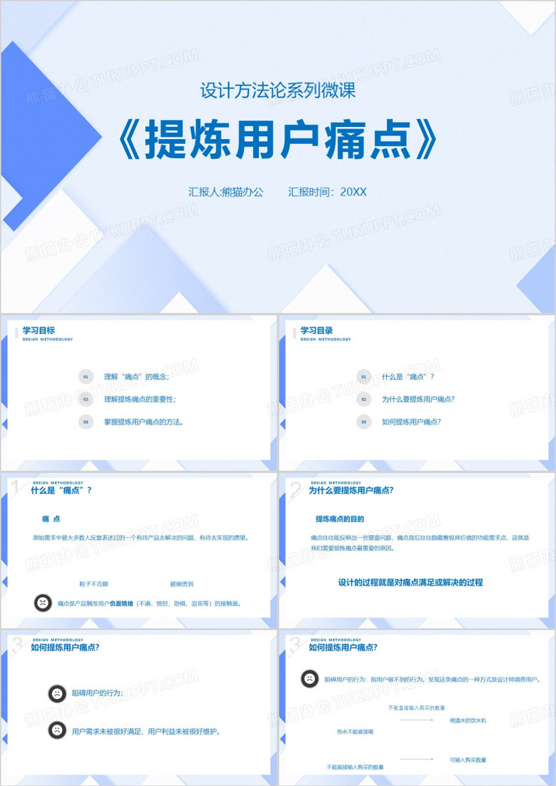 提炼用户痛点PPT模板