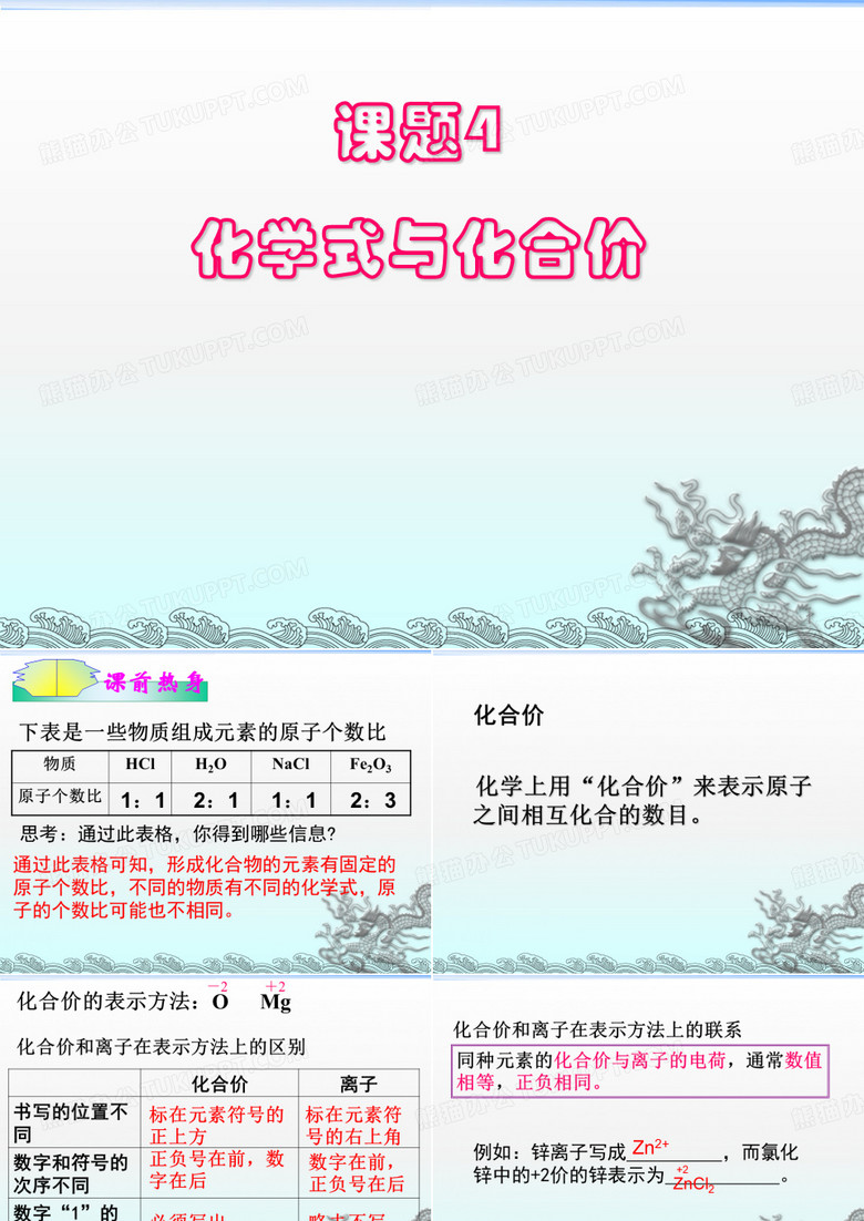 初三化学(化合价)课件