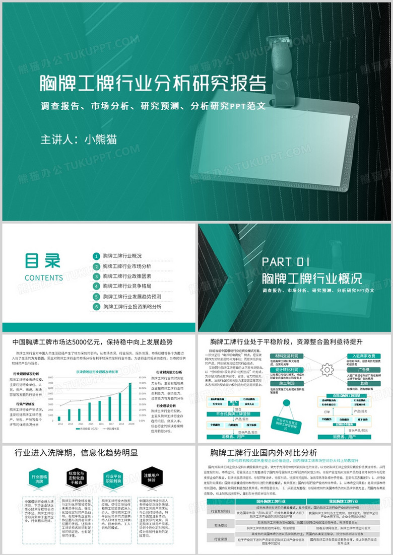 胸牌工牌行业分析研究报告PPT模板