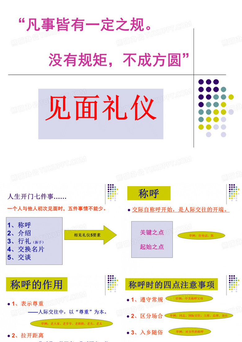 见面礼仪(称呼、介绍、握手、名片)