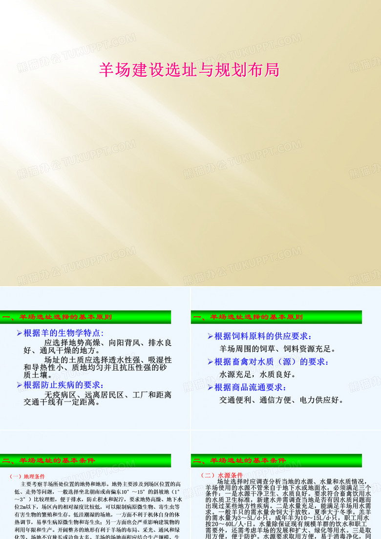 羊场建设选址与规划布局