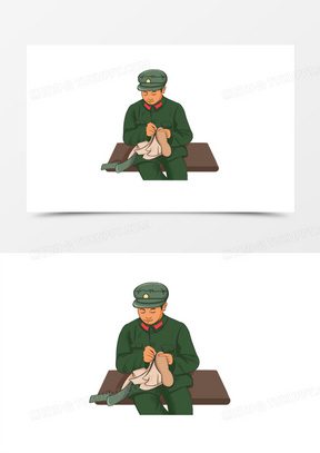 创意雷锋修鞋形象手绘设计