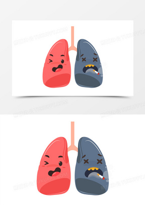 健康的肺与吸烟的肺