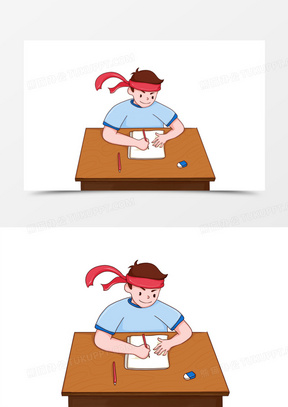 1902答人总动员h5背景200考场考试人物创意手绘插画870高考学生考试