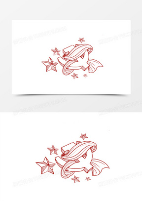 手绘线条政党党徽图标元素