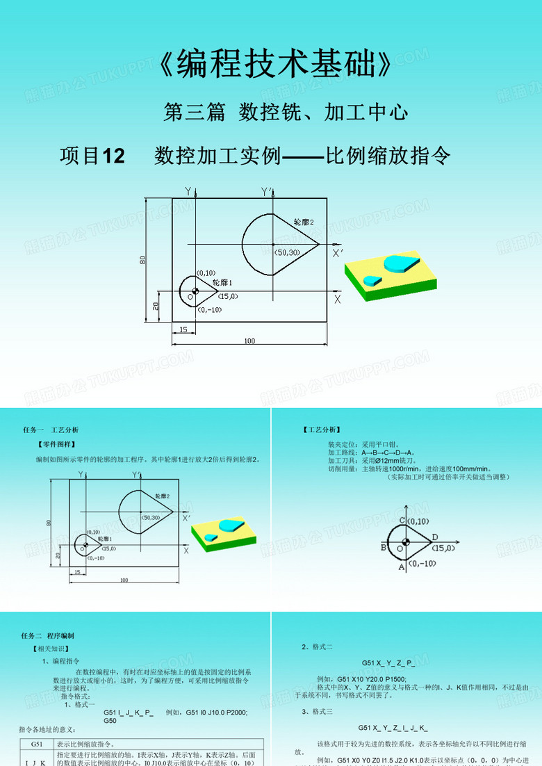 数控加工实例比例缩放指令