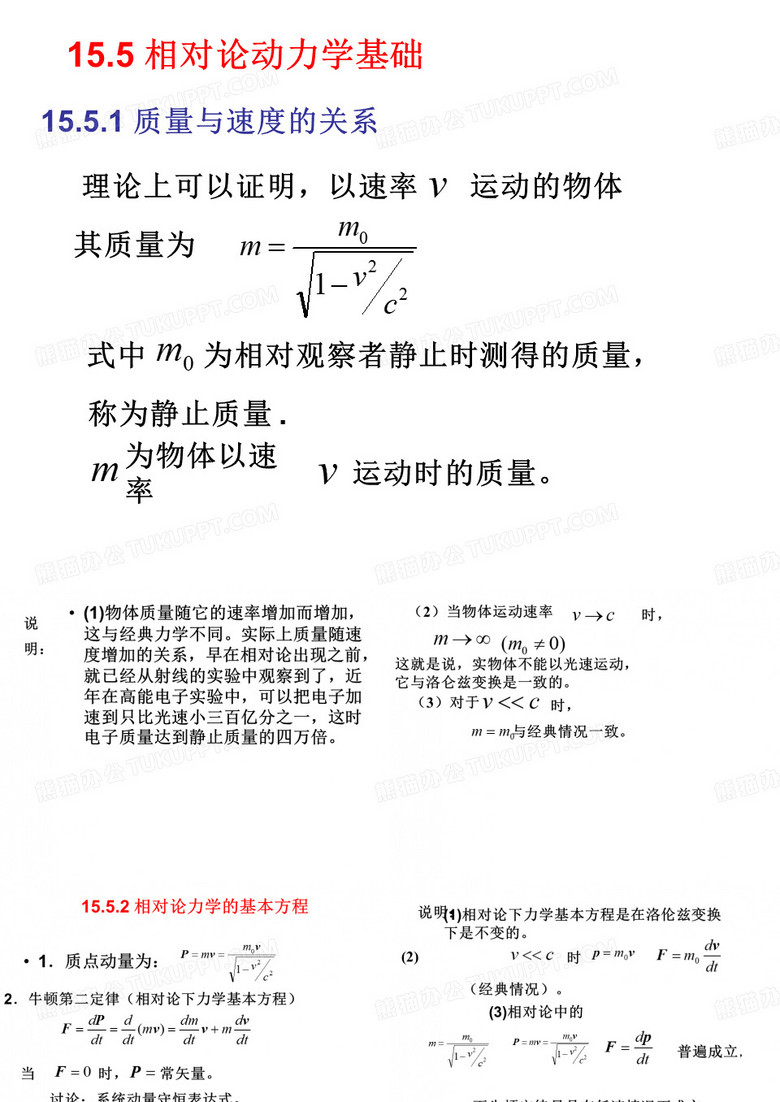 《狭义相对论》相对论动力学基础