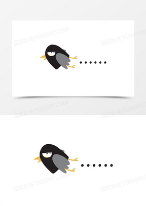 乌鸦飞过无语尴尬表情包元素