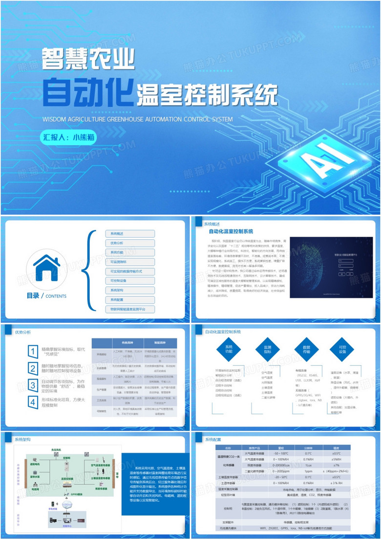 智能温室大棚自动控制系统ppt模板