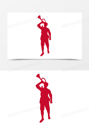 红色剪影图片素材