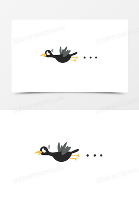 乌鸦飞过无语尴尬表情包元素