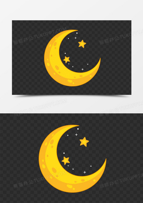 卡通闪烁的月亮星星元素