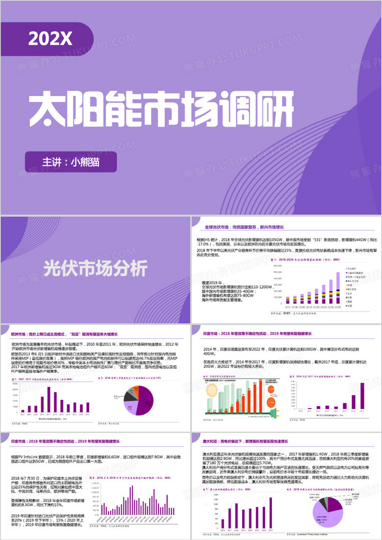 太阳能光伏市场调研PPT模板